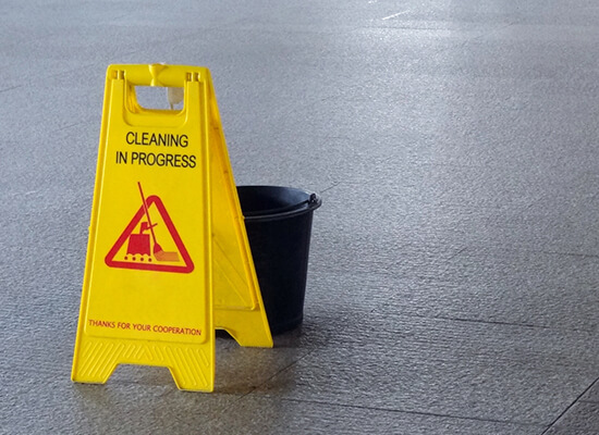 Janitor sign on the floor